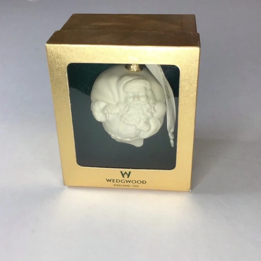 Wedgwood Jasperwear Puffed Santa Christmas Ornament.